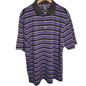 Foot Joy FJ Golf Polo Shirt Size XL Purple Gray Stripe Raven